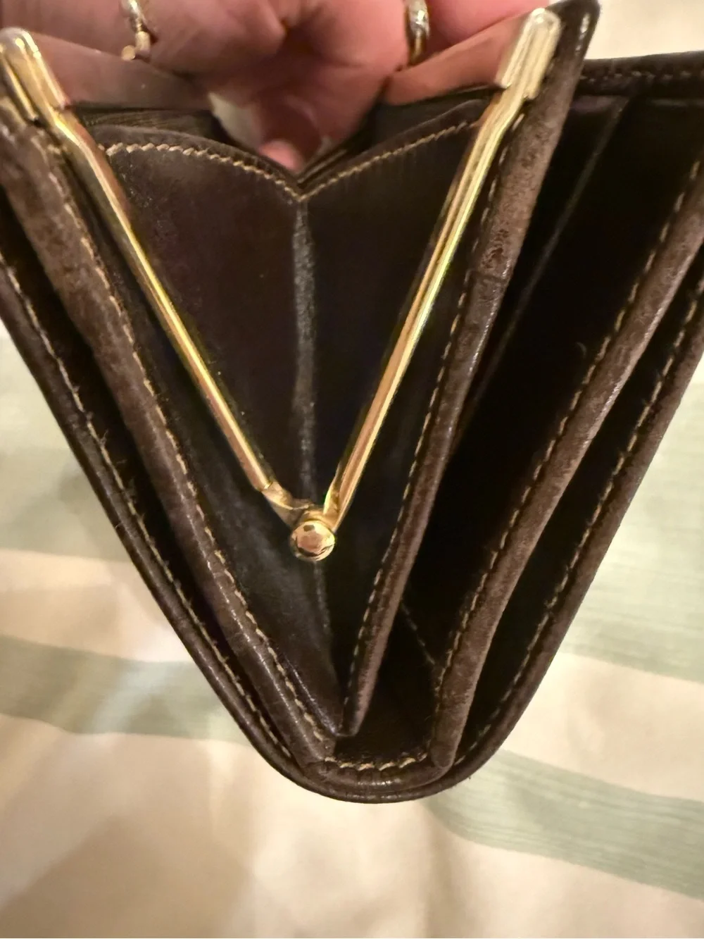 Fendi Zucca BiFold Kiss Lock Wallet